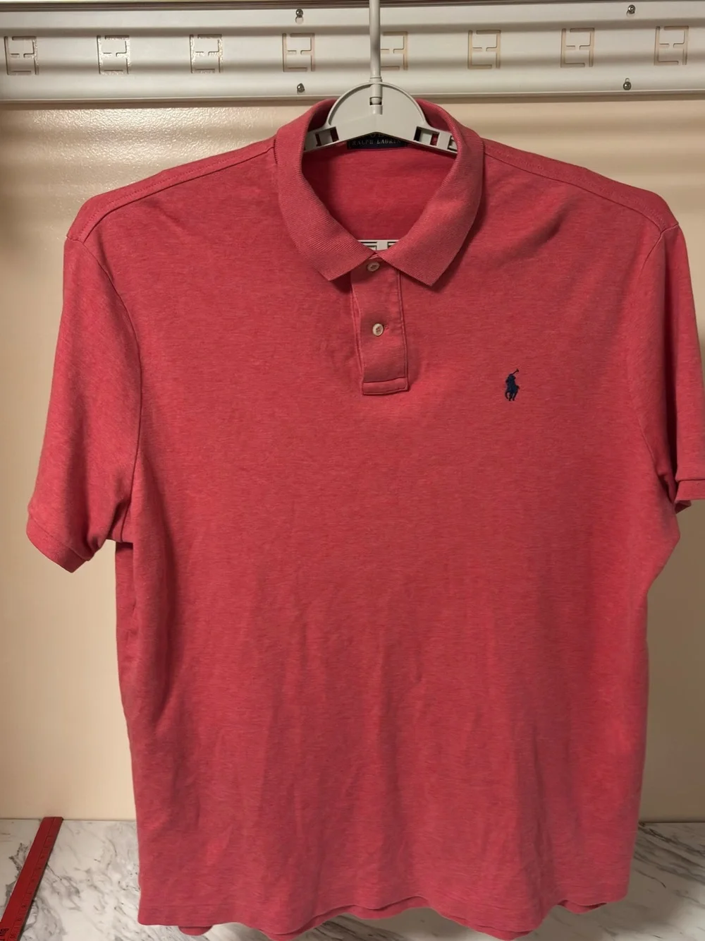Ralph Lauren Men’s Heather Red Polo with Navy Pony